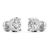 2 Carat Oval Solitaire Studs