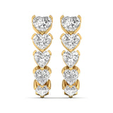 Heart Diamond Hoops