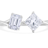 Duo Emerald Solitaire Ring