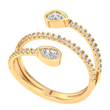 Pear Studded Diamond Wrap Ring
