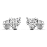 3 Carat Heart Solitaire Studs