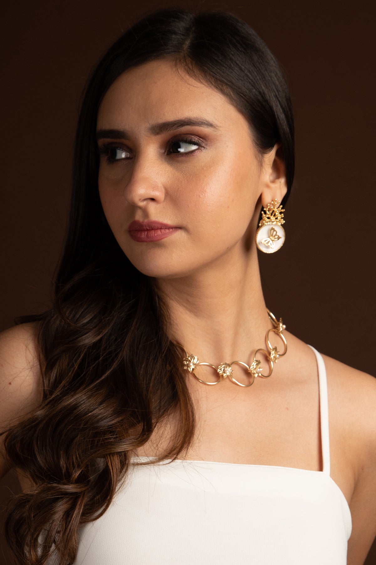 Zinia 18K Gold-plated Flower Motifs Choker - ZEWAR Jewelry