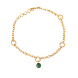 Esme 18k Gold Plating On Brass Anklet With Tiny Semi-precious Stones - ZEWAR Jewelry