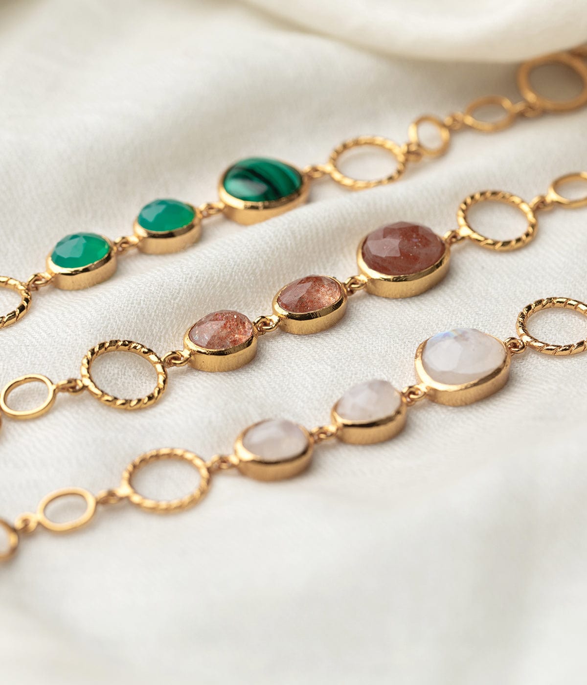 Esme 18k Gold Plated On Brass Bracelet With Semi-precious Stones - ZEWAR Jewelry
