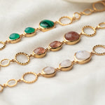 Esme 18k Gold Plated On Brass Bracelet With Semi-precious Stones - ZEWAR Jewelry