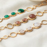 Esme 18k Gold Plated On Brass Bracelet With Semi-precious Stones - ZEWAR Jewelry