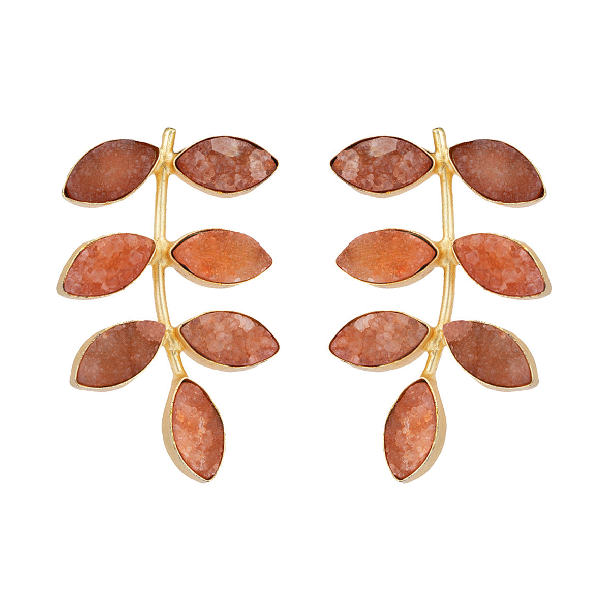 Freya Earrings Gold with Kyanite Stones 18K Gold-Plated - ZEWAR Jewelry