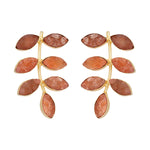 Freya Earrings Gold with Kyanite Stones 18K Gold-Plated - ZEWAR Jewelry