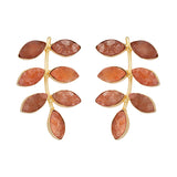 Freya Earrings Gold with Kyanite Stones 18K Gold-Plated - ZEWAR Jewelry