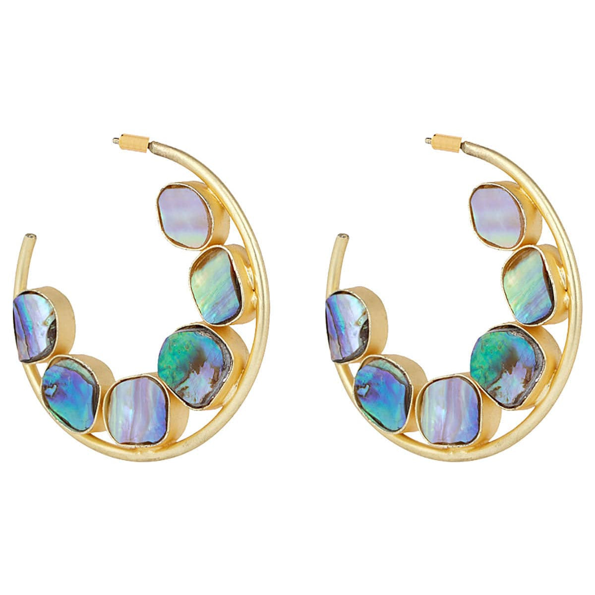 Firoza Hoops 25 g Classy 18K Gold-plated - ZEWAR Jewelry