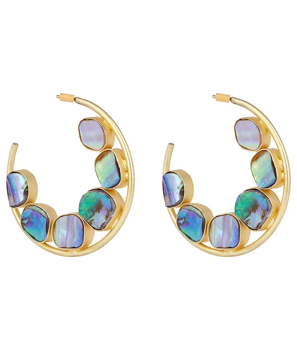 Firoza Hoops 25 g Classy 18K Gold-plated - ZEWAR Jewelry