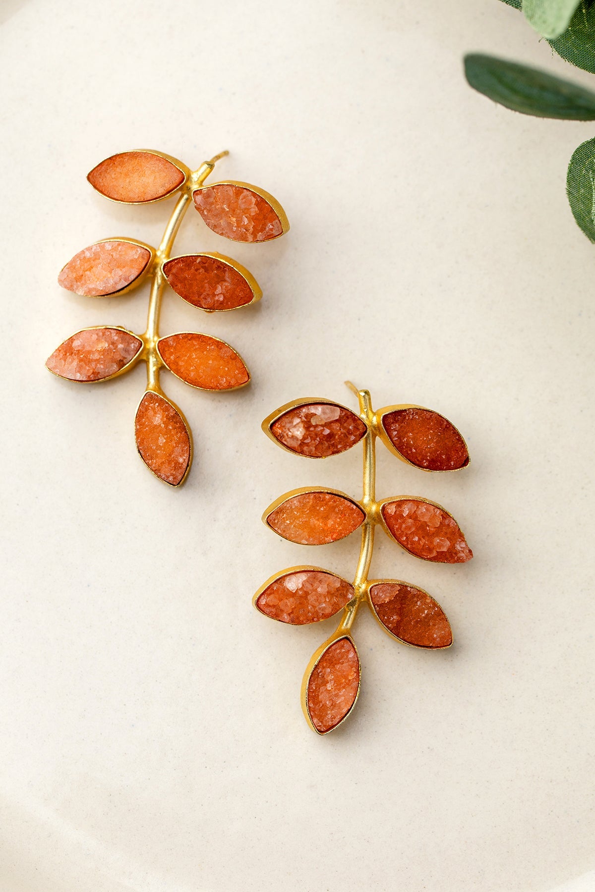 Freya Earrings Gold with Kyanite Stones 18K Gold-Plated - ZEWAR Jewelry