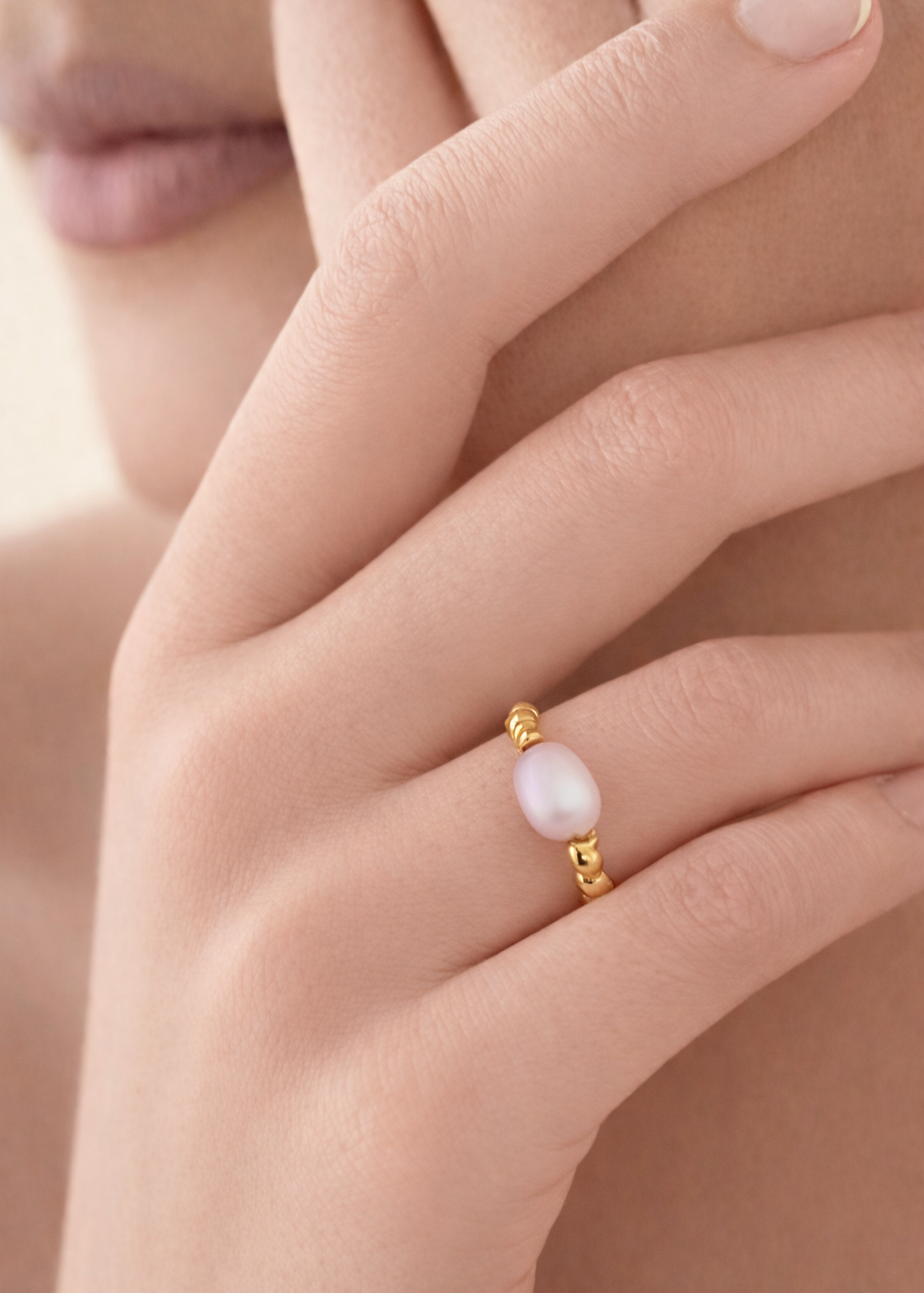 Pearl Croissant Ring