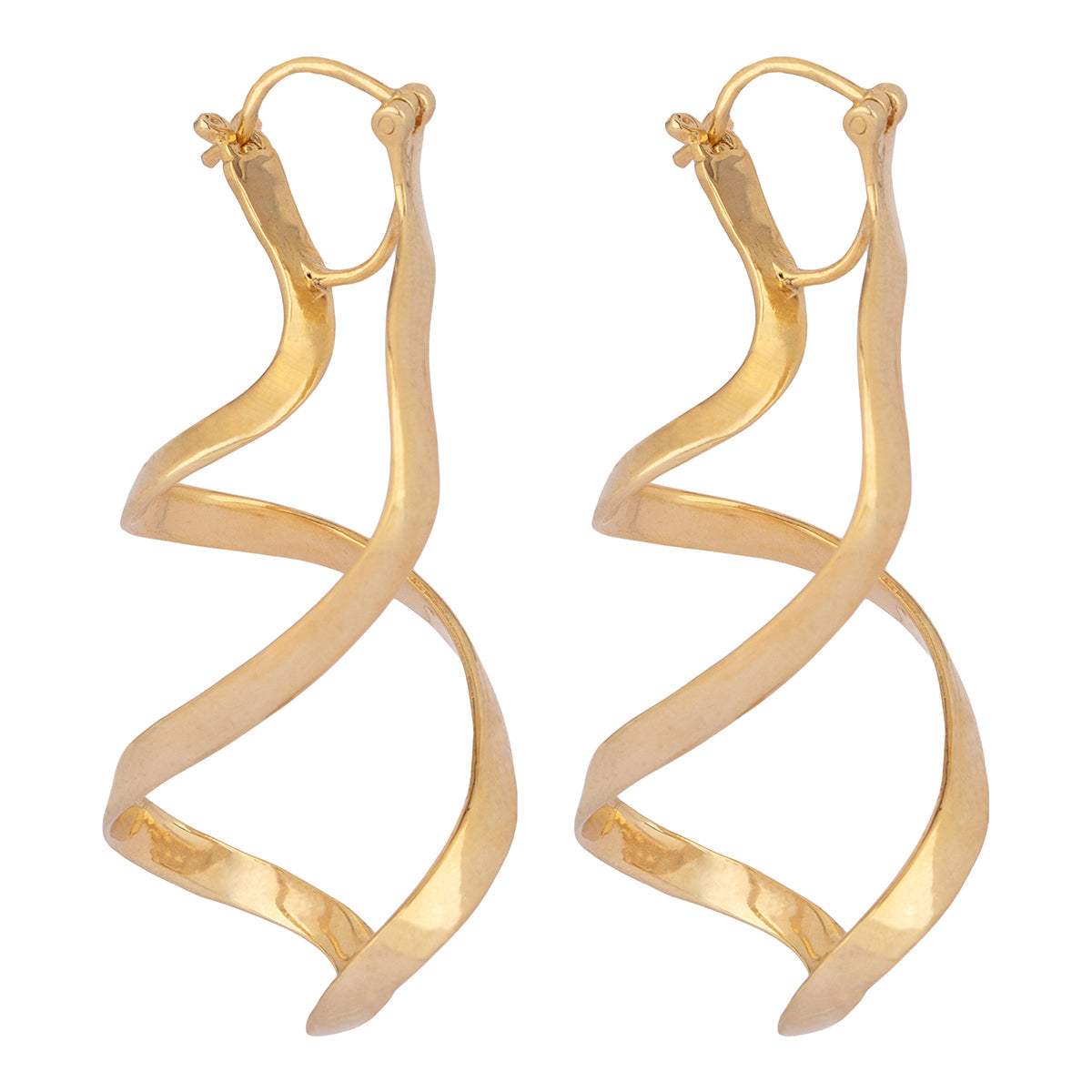Iraj Earrings 12gm Push-Back 22k Gold Plated Over Brass - ZEWAR Jewelry