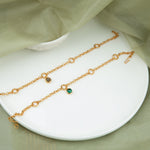 Esme 18k Gold Plating On Brass Anklet With Tiny Semi-precious Stones - ZEWAR Jewelry