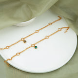 Esme 18k Gold Plating On Brass Anklet With Tiny Semi-precious Stones - ZEWAR Jewelry