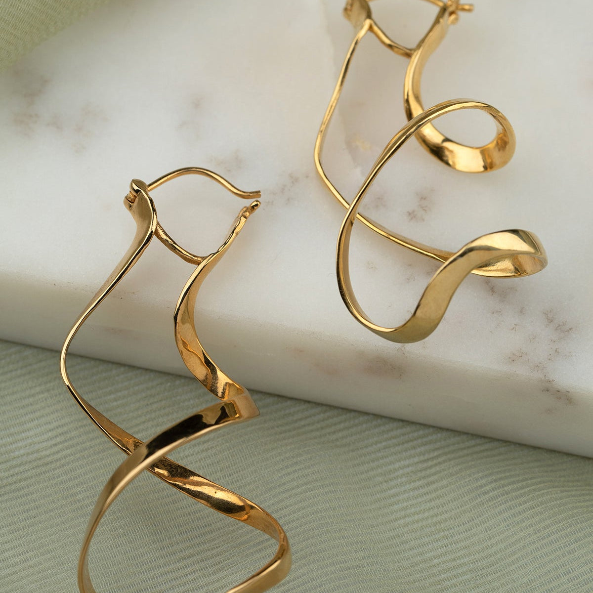 Iraj Earrings 12gm Push-Back 22k Gold Plated Over Brass - ZEWAR Jewelry