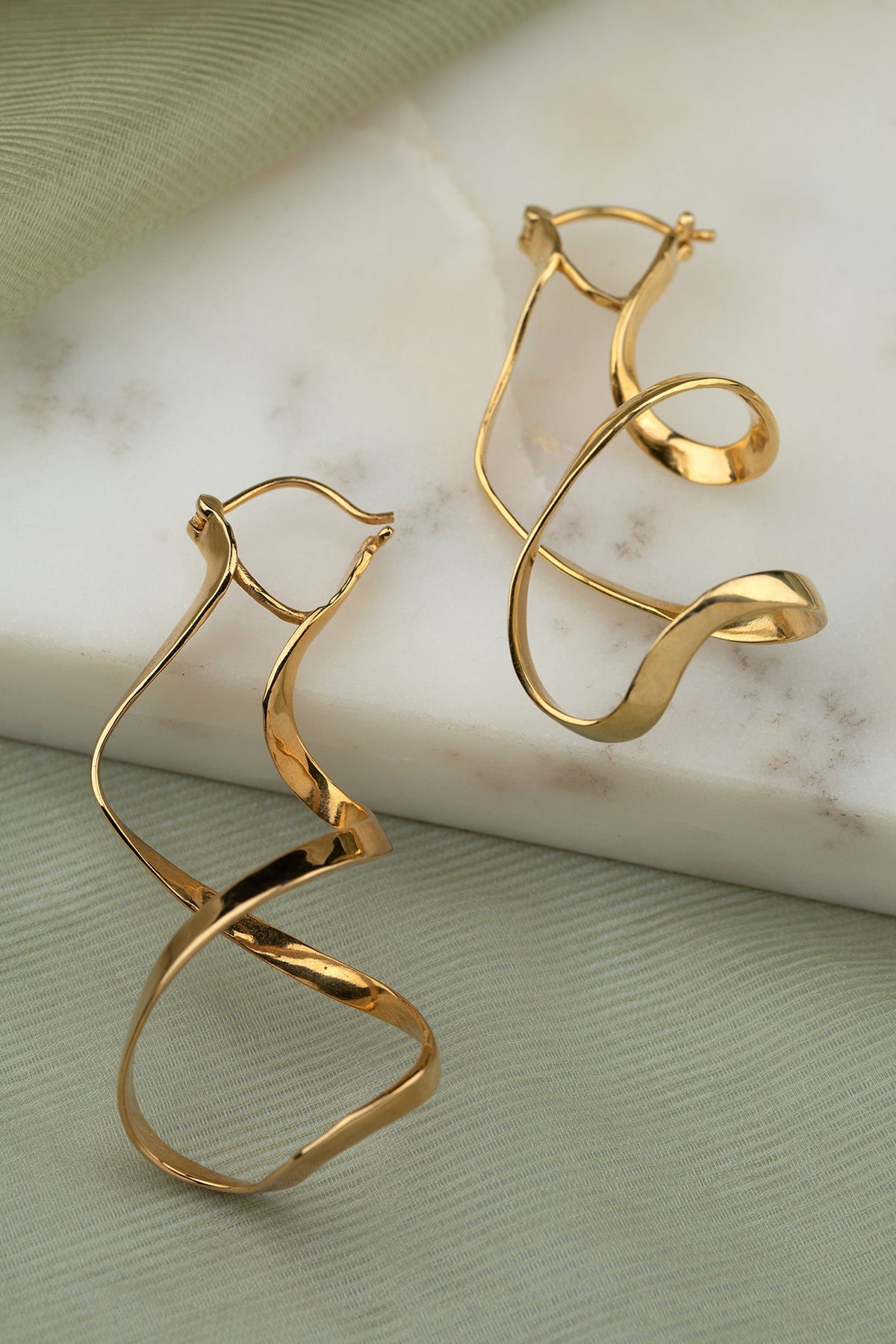 Iraj Earrings 12gm Push-Back 22k Gold Plated Over Brass - ZEWAR Jewelry