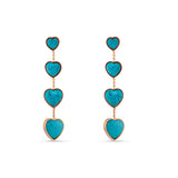 Turquoise Four-Heart Danglers