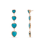 Turquoise Four-Heart Danglers