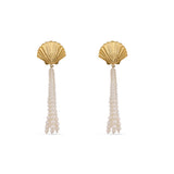 Shell Danglers with Pearl Strings