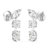 3-Stone Diamond Drop Earrings