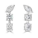 3-Stone Diamond Drop Earrings