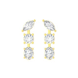 3-Stone Diamond Drop Earrings