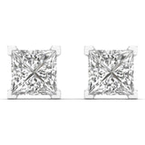 2 Carat Princess Cut Solitaire Studs