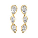 Three-Pear Diamond Climber Earrings