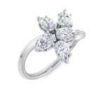 Half Flower Pear Diamond Ring