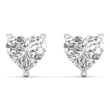 3 Carat Heart Solitaire Studs