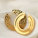 Hulla 22k Gold Plated Over Brass Hoops Lending A Unique Perspective - ZEWAR Jewelry