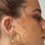 Esther Earrings 6 gms With a Mother of Pearl 18k Gold Plated On Brass - ZEWAR Jewelry