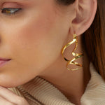 Iraj Earrings 12gm Push-Back 22k Gold Plated Over Brass - ZEWAR Jewelry