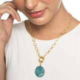 Oval Stone Pendants - Malachite, Carnelian & Turquoise