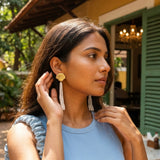 Shell Danglers with Pearl Strings