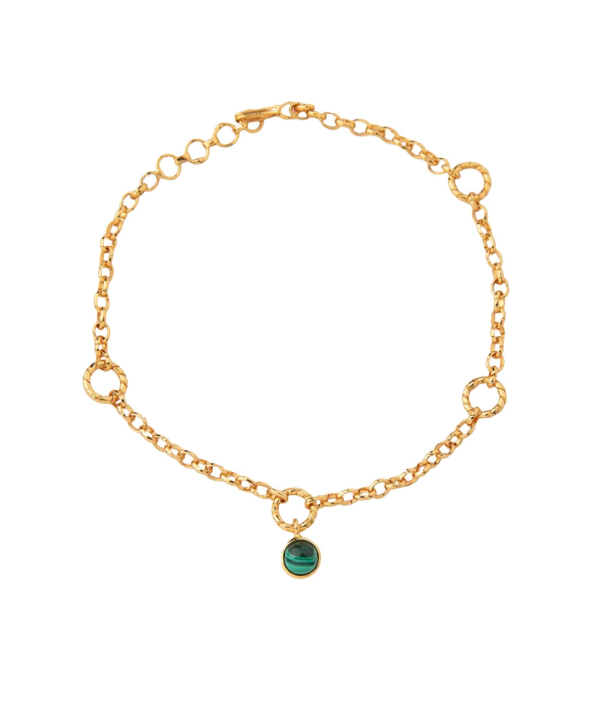 Esme 18k Gold Plating On Brass Anklet With Tiny Semi-precious Stones - ZEWAR Jewelry