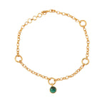 Esme 18k Gold Plating On Brass Anklet With Tiny Semi-precious Stones - ZEWAR Jewelry