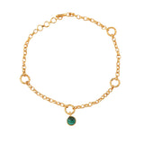 Esme 18k Gold Plating On Brass Anklet With Tiny Semi-precious Stones - ZEWAR Jewelry