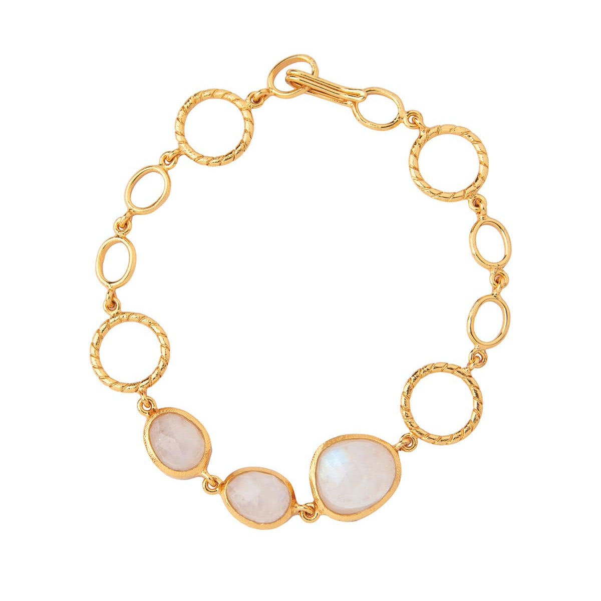 Esme 18k Gold Plated On Brass Bracelet With Semi-precious Stones - ZEWAR Jewelry