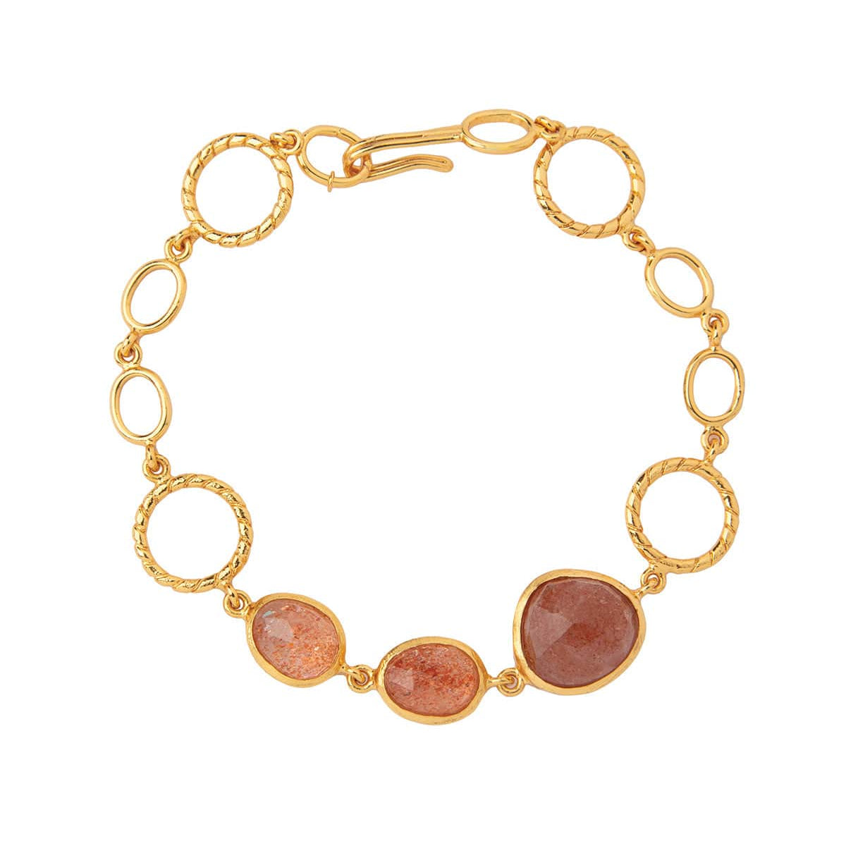 Esme 18k Gold Plated On Brass Bracelet With Semi-precious Stones - ZEWAR Jewelry