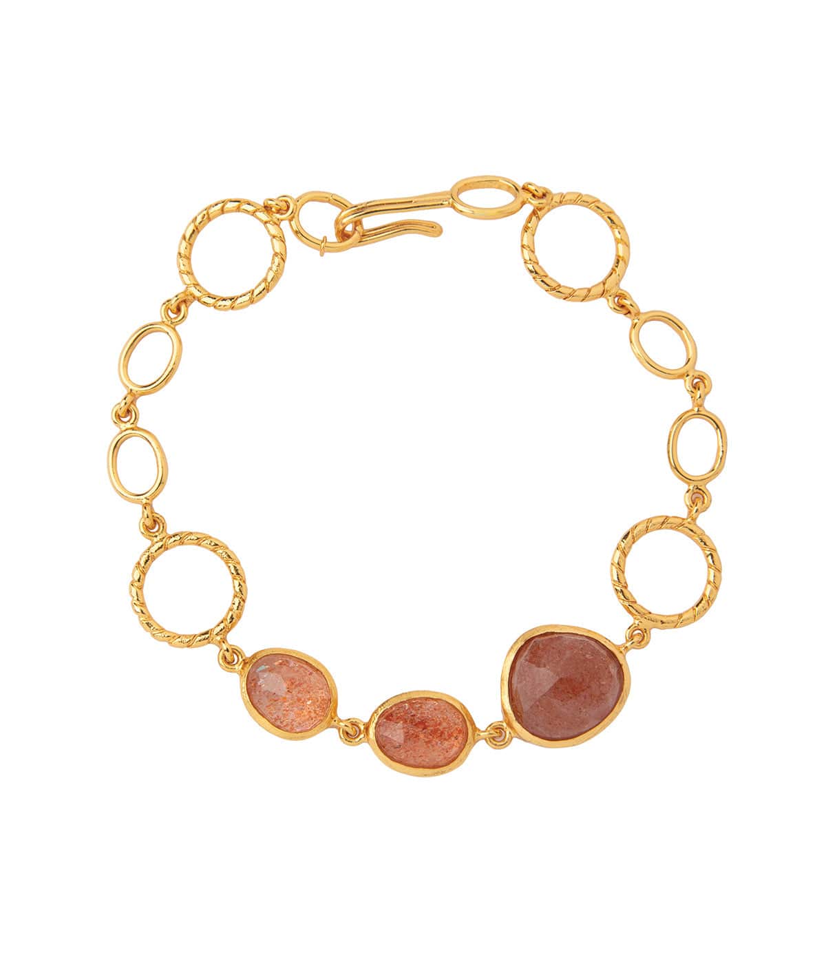 Esme 18k Gold Plated On Brass Bracelet With Semi-precious Stones - ZEWAR Jewelry