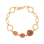 Esme 18k Gold Plated On Brass Bracelet With Semi-precious Stones - ZEWAR Jewelry