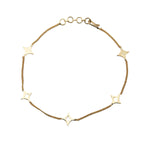 Alya Anklet 9.5 in Subtle Diamond Design 18k Gold Plated On Brass - ZEWAR Jewelry