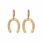 Kush 22k Gold Plated Over Brass Horseshoe Detailing Earrings - ZEWAR Jewelry