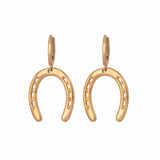 Kush 22k Gold Plated Over Brass Horseshoe Detailing Earrings - ZEWAR Jewelry