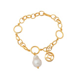 Aziza Bracelet Mother Of Pearl Link Chain- ZEWAR Jewelry