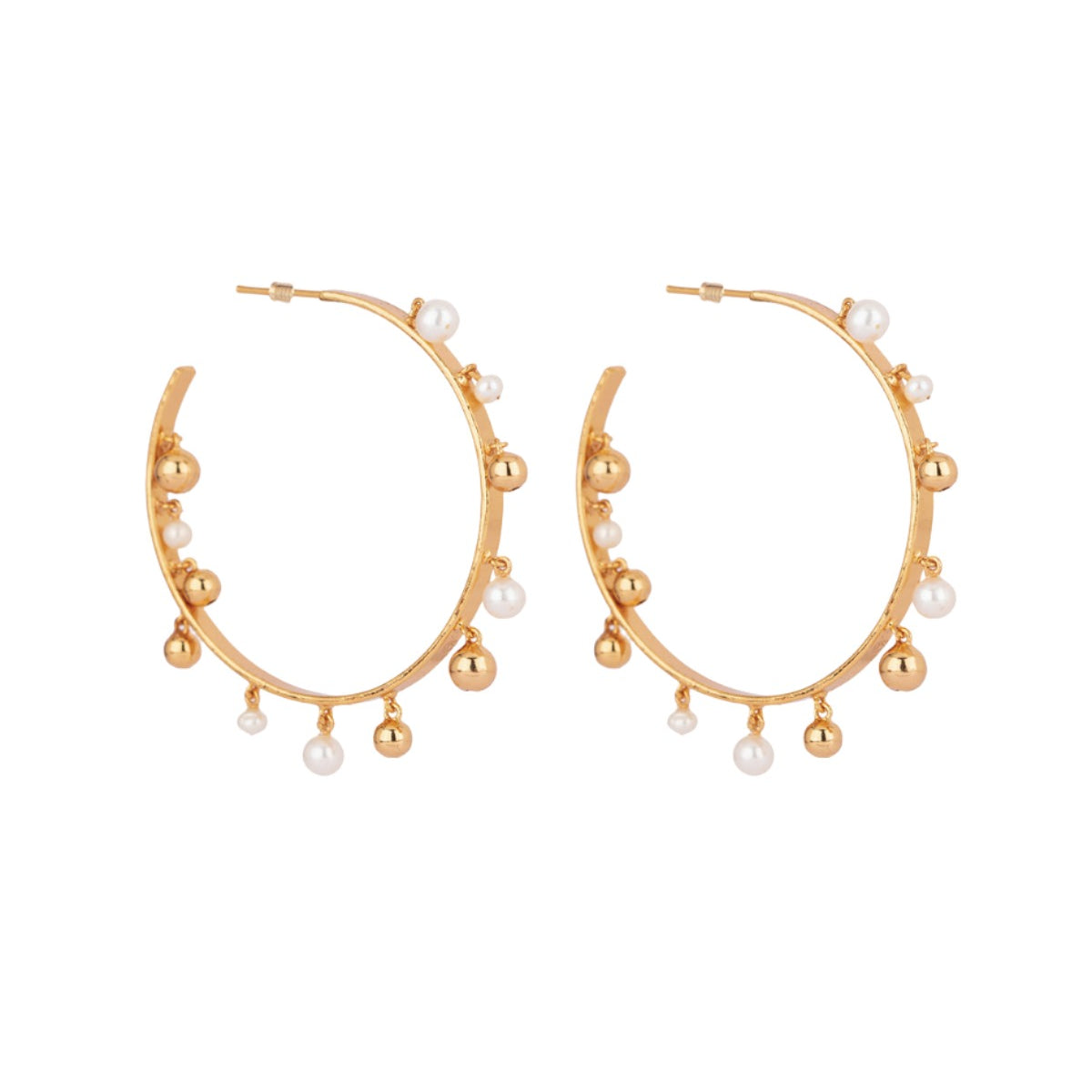 Azita Earrings 10 gms Push-Back 18k Gold Plated On Brass - ZEWAR Jewelry