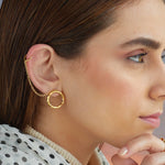 Daira Earrings 22k Gold Plated Over Brass Classic Hoops With A Twist - ZEWAR Jewelry